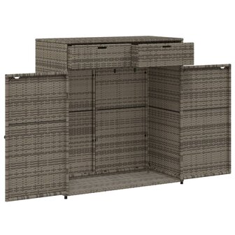 Tuinkast 105x55x113 cm poly rattan grijs