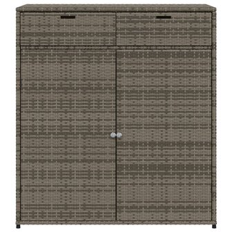 Tuinkast 105x55x113 cm poly rattan grijs