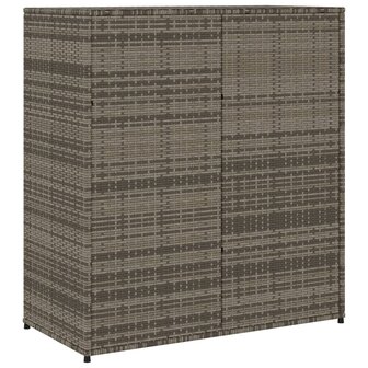 Tuinkast 105x55x113 cm poly rattan grijs