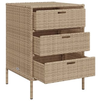 Tuinkast 55x59x80 cm poly rattan beige