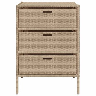 Tuinkast 55x59x80 cm poly rattan beige