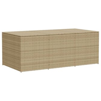 Tuinbox met wielen 984 L poly rattan gemengd beige