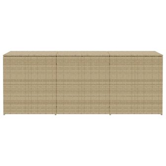 Tuinbox met wielen 984 L poly rattan gemengd beige