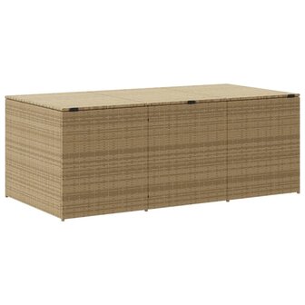 Tuinbox met wielen 984 L poly rattan gemengd beige
