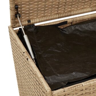 Tuinbox met wielen 984 L poly rattan gemengd beige