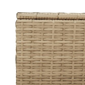 Tuinbox met wielen 984 L poly rattan gemengd beige