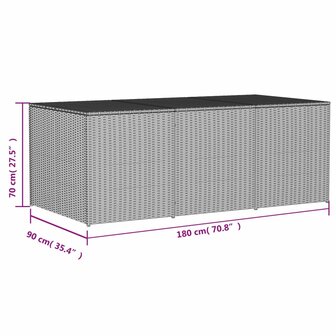 Tuinbox met wielen 984 L poly rattan gemengd beige