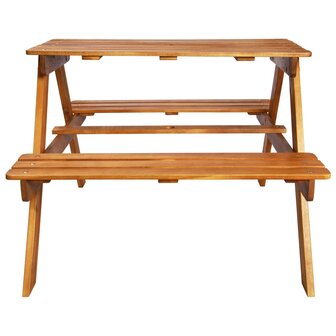 Kinderpicknicktafel met parasol 79x90x60 cm massief acaciahout