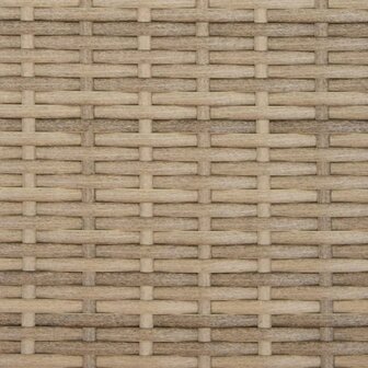 Tuinbank 2-zits met parasol en voetenbanken poly rattan beige