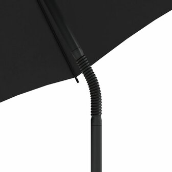 Tuinbank 2-zits met parasol en voetenbanken poly rattan bruin