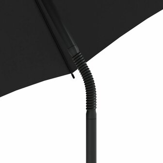 Tuinbank 2-zits met parasol en voetenbanken poly rattan beige