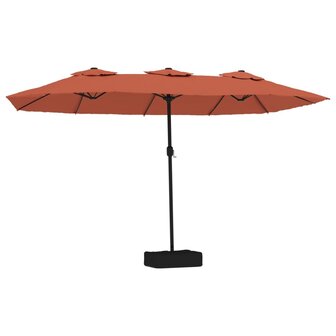 Parasol dubbel dak 449x245 cm terracottakleurig