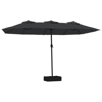Parasol dubbel dak 449x245 cm zwart