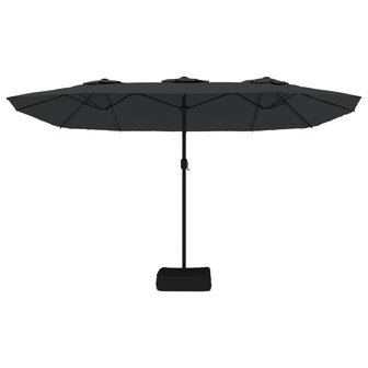 Parasol dubbel dak 449x245 cm zwart