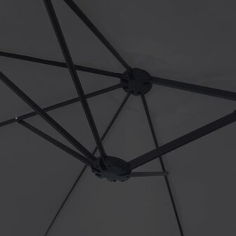 Parasol dubbel dak 449x245 cm zwart