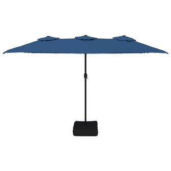 Parasol dubbel dak 449x245 cm azuurblauw