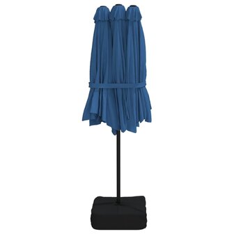 Parasol dubbel dak 449x245 cm azuurblauw