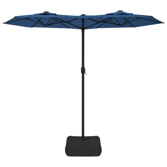 Parasol dubbel dak met LED 316x240 cm azuurblauw
