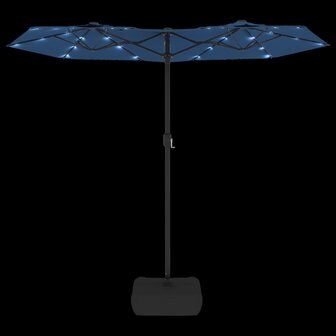 Parasol dubbel dak met LED 316x240 cm azuurblauw