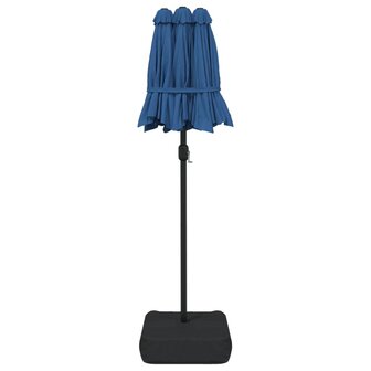 Parasol dubbel dak met LED 316x240 cm azuurblauw