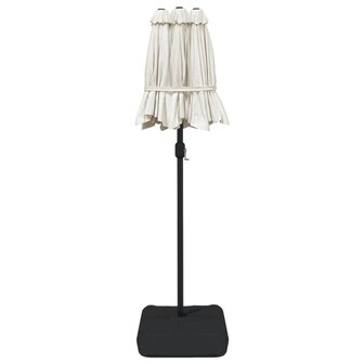 Parasol dubbel dak met LED 316x240 cm zandwit