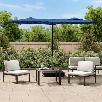 Parasol dubbel dak 316x240 cm azuurblauw