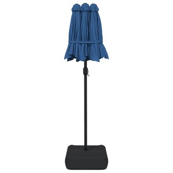 Parasol dubbel dak 316x240 cm azuurblauw