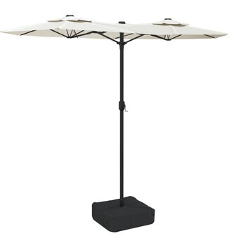Parasol dubbel dak 316x240 cm zandwit