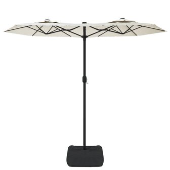 Parasol dubbel dak 316x240 cm zandwit