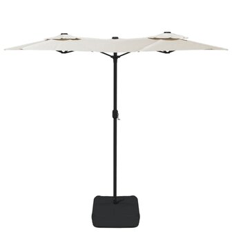 Parasol dubbel dak 316x240 cm zandwit