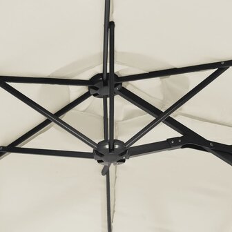 Parasol dubbel dak 316x240 cm zandwit