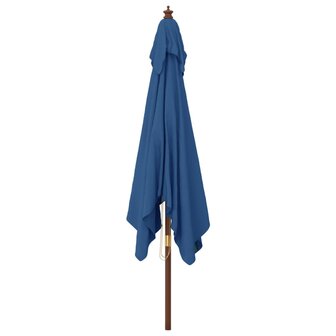 Parasol met houten paal 300x300x273 cm azuurblauw