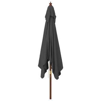 Parasol met houten paal 300x300x273 cm antracietkleurig