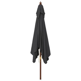 Parasol met houten paal 300x300x273 cm zwart