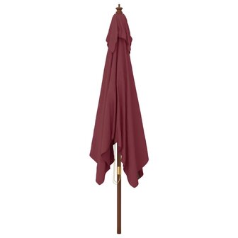 Parasol met houten paal 300x300x273 cm bordeauxrood