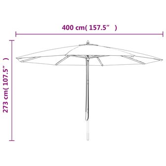 Parasol met houten paal 400x273 cm antracietkleurig