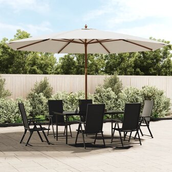 Parasol met houten paal 400x273 cm zandkleurig
