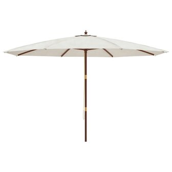 Parasol met houten paal 400x273 cm zandkleurig