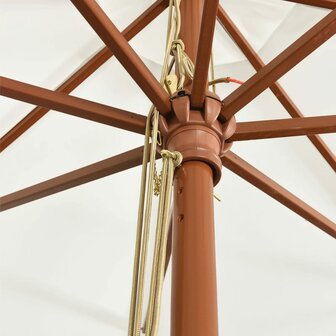 Parasol met houten paal 400x273 cm zandkleurig