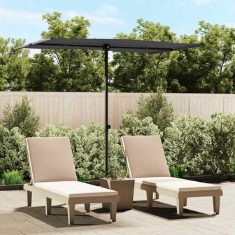Parasol met aluminium paal 2x1,5 m antracietkleurig