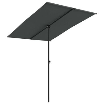Parasol met aluminium paal 2x1,5 m antracietkleurig