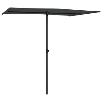 Parasol met aluminium paal 2x1,5 m antracietkleurig
