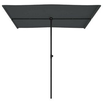 Parasol met aluminium paal 2x1,5 m antracietkleurig
