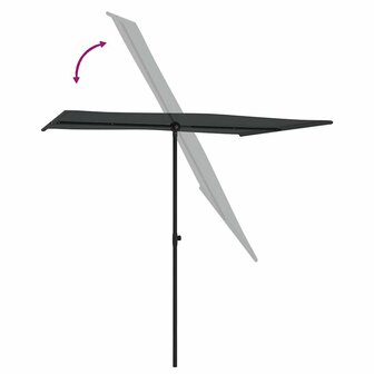 Parasol met aluminium paal 2x1,5 m antracietkleurig