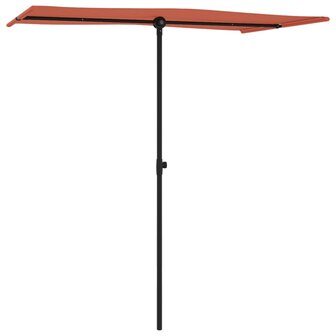 Parasol met aluminium paal 180x110 cm terracottakleurig