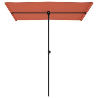 Parasol met aluminium paal 180x110 cm terracottakleurig