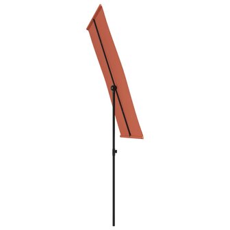 Parasol met aluminium paal 180x110 cm terracottakleurig