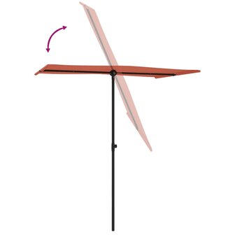 Parasol met aluminium paal 180x110 cm terracottakleurig