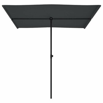 Parasol met aluminium paal 2x1,5 m zwart