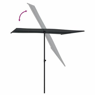 Parasol met aluminium paal 2x1,5 m zwart